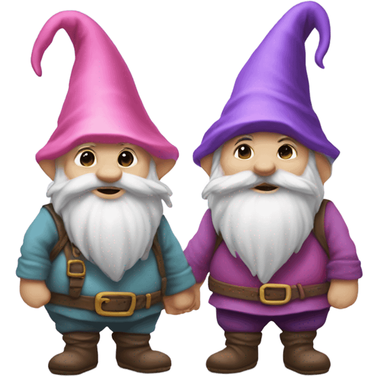 Pink and purple Gnome’s in love emoji