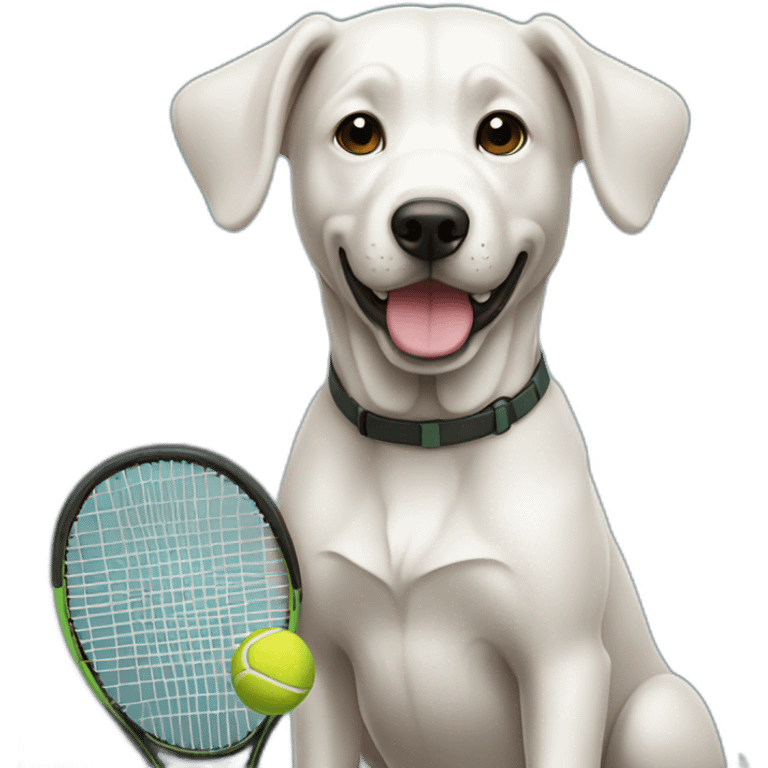 chien avec une balle de tennis emoji