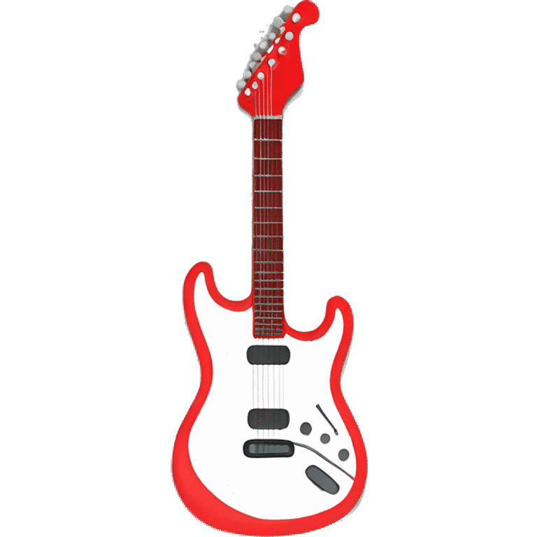 “A simple red electric guitar with a modern, minimalistic design.” emoji