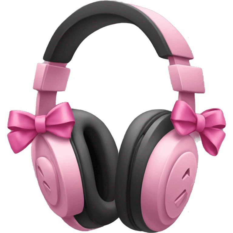 Headphones with pink bows  emoji