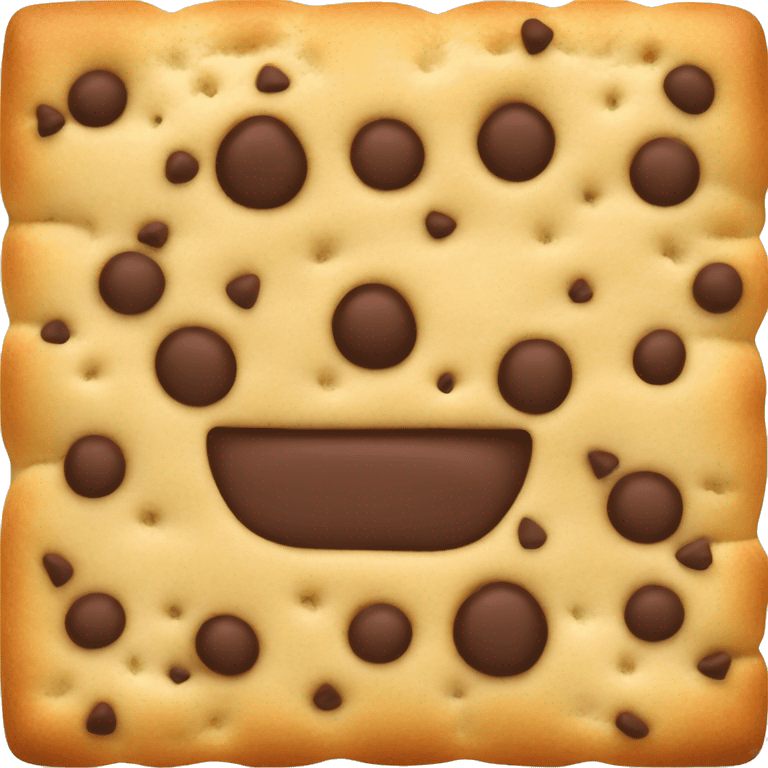 square biscuit with choco chip emoji