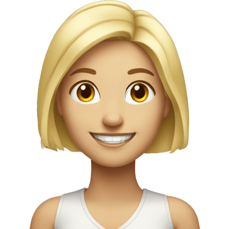 blonde girl smiling portrait emoji