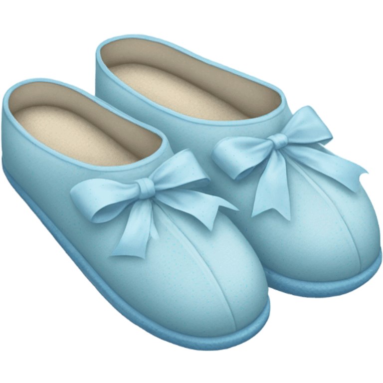 Light blue slippers with ribbons  emoji