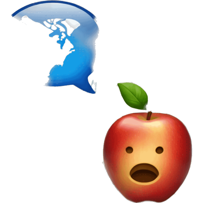 Apple with a map emoji