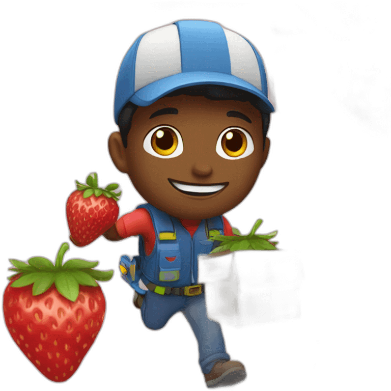 courier with strawberries emoji