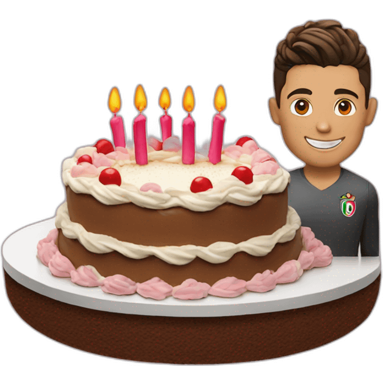 Cristiano ronaldo with birthday cake emoji