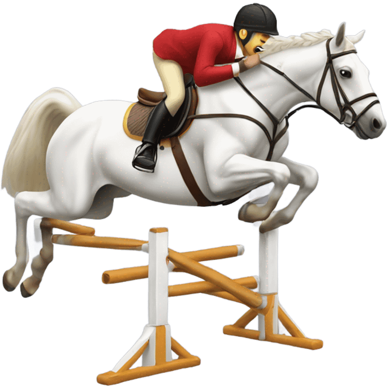 Horse jumping over a jump emoji