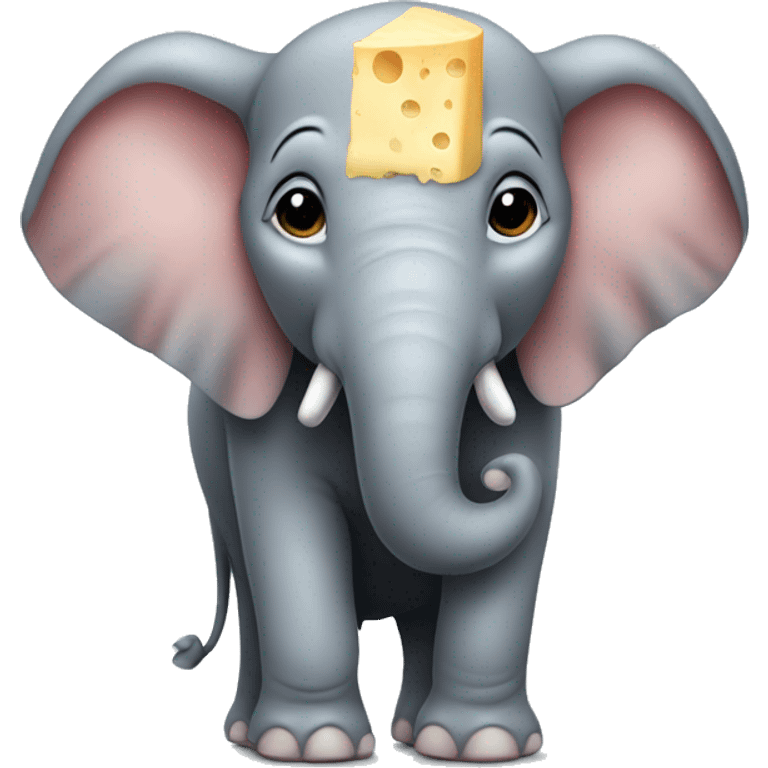 Elephant with perfume holding a piece of cheese emoji