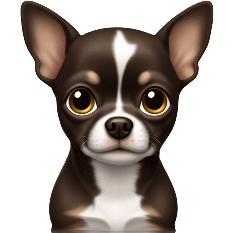 Small, dark brown Chihuahua with no white fur emoji