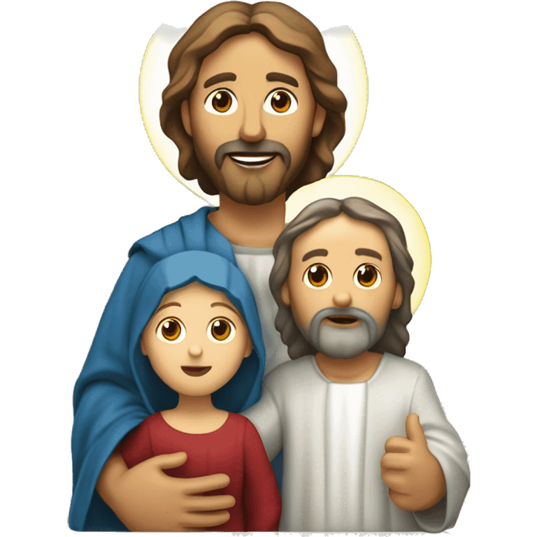 Sainte Marie, Saint Joseph et l’Enfant Jésus à la crèche  emoji