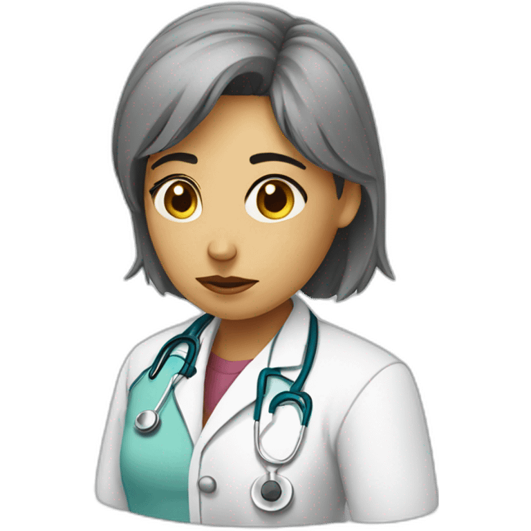 Sad female doctore emoji