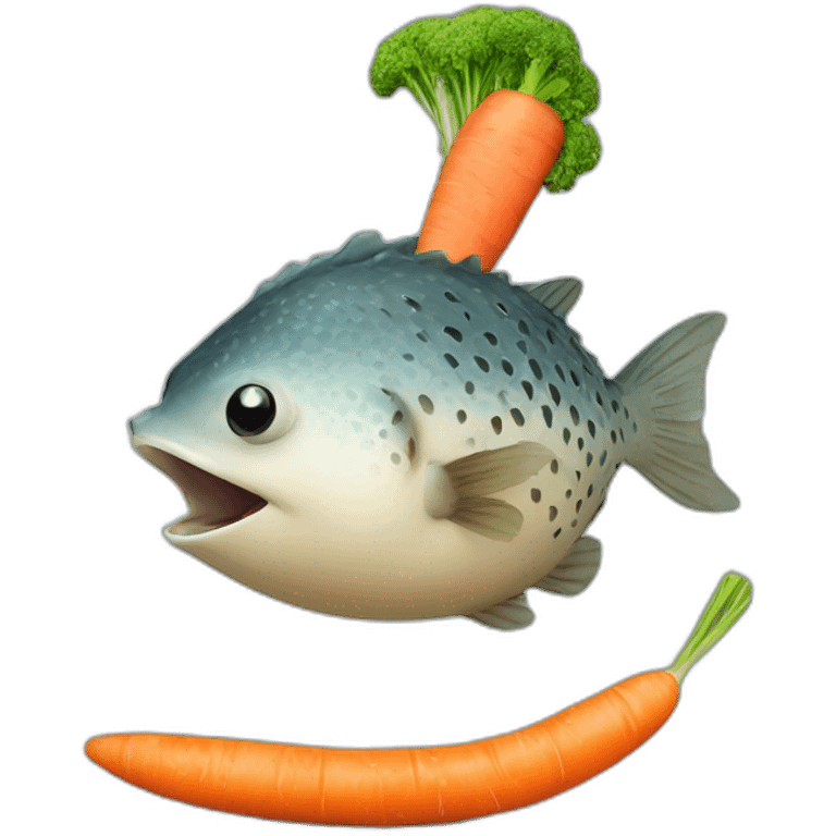 blowfish eating a carrot emoji