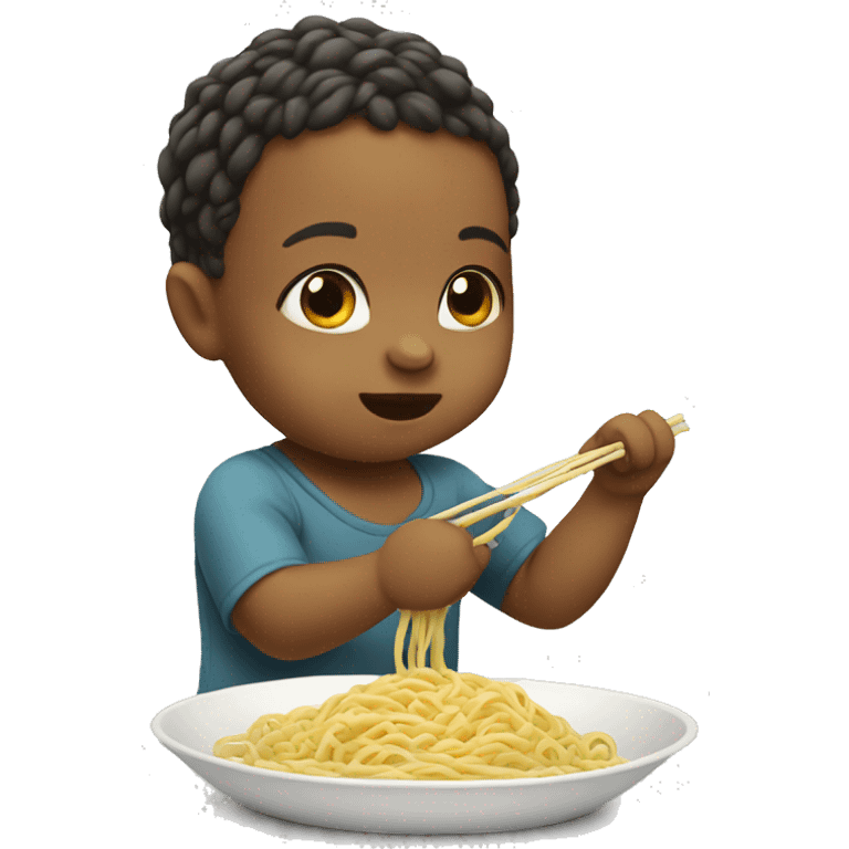 baby eating noodles emoji