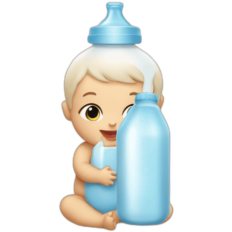 a baby sucking milk bottle emoji