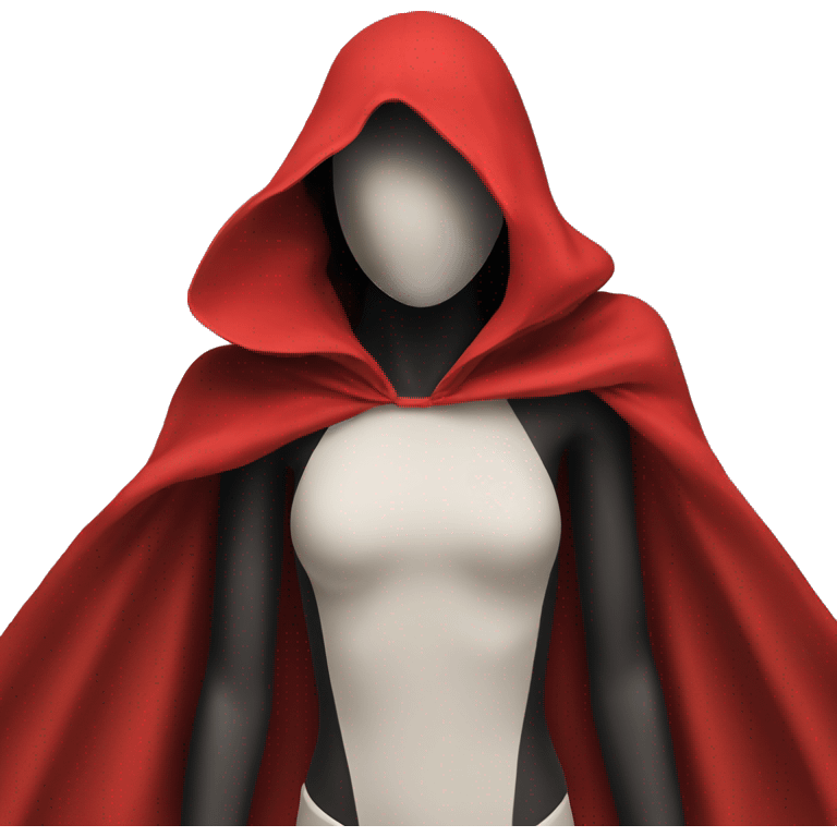 faceless mannequin flying with red a cape without hood emoji