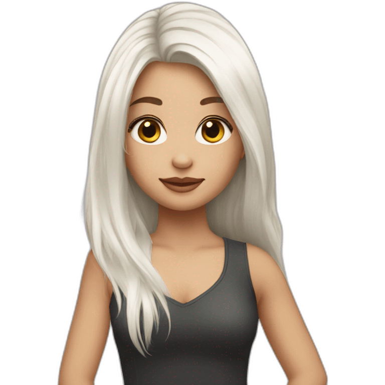 prity girl with white long hair emoji