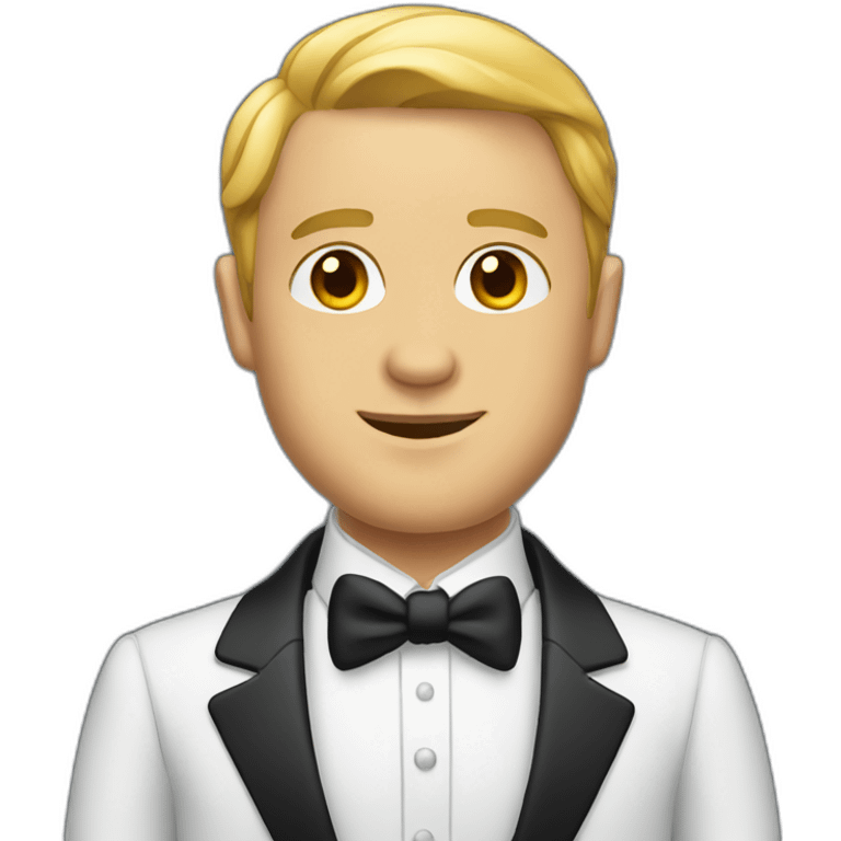 white man wearing a dinner jacket front emoji