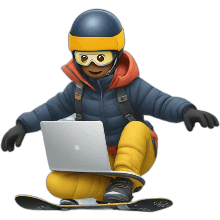 snowboarding while working on a laptop emoji