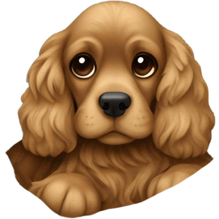 Cocker spaniel in a blanket emoji