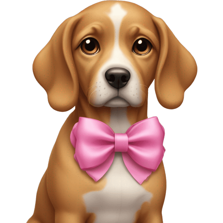 dog wearing pink bow emoji