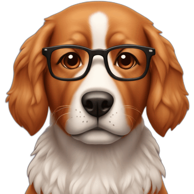 strip red dog with glasses emoji