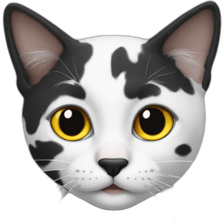 white black large spot cat emoji