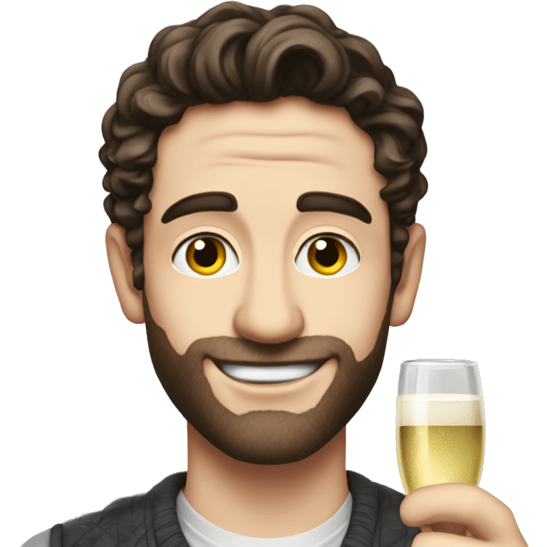 Actor Josh O’Connor drinking Prosecco emoji