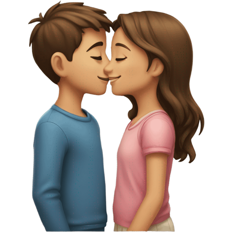 a boy and a girl kissing  emoji