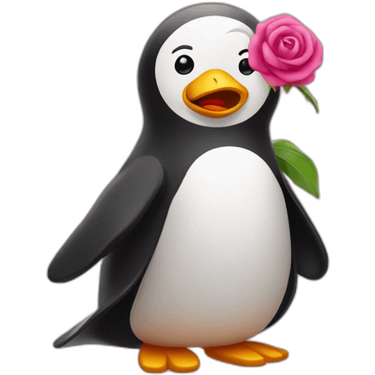 pingouin avec une robe rose emoji