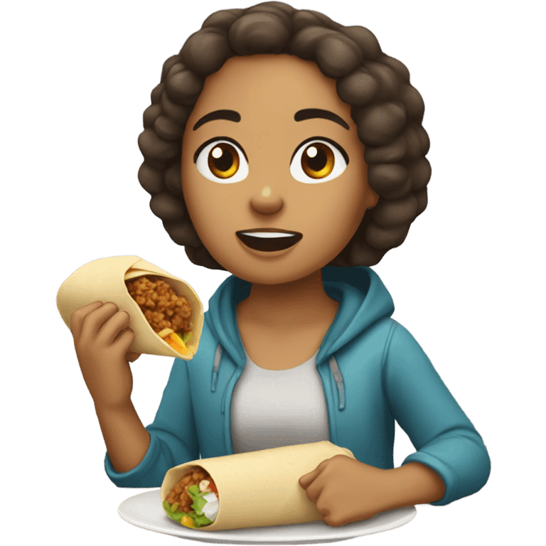 Lightskin girl eating burrito  emoji