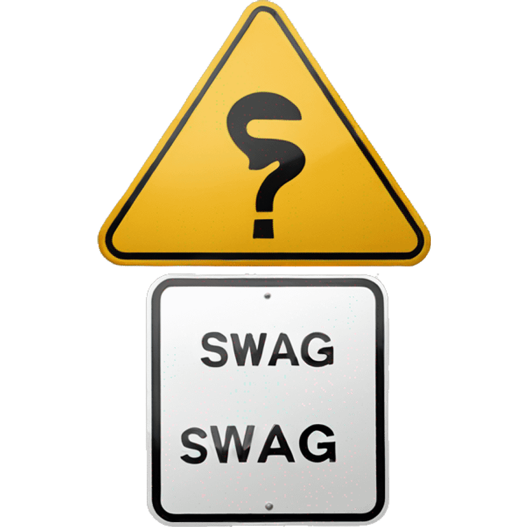 a street sign warning about "SWAG" emoji