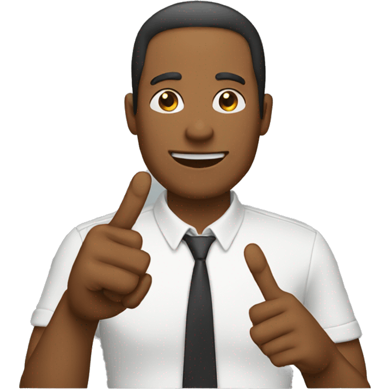 a man showing two fingers emoji