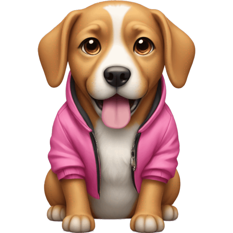 Dog wearing a pink jacket  emoji