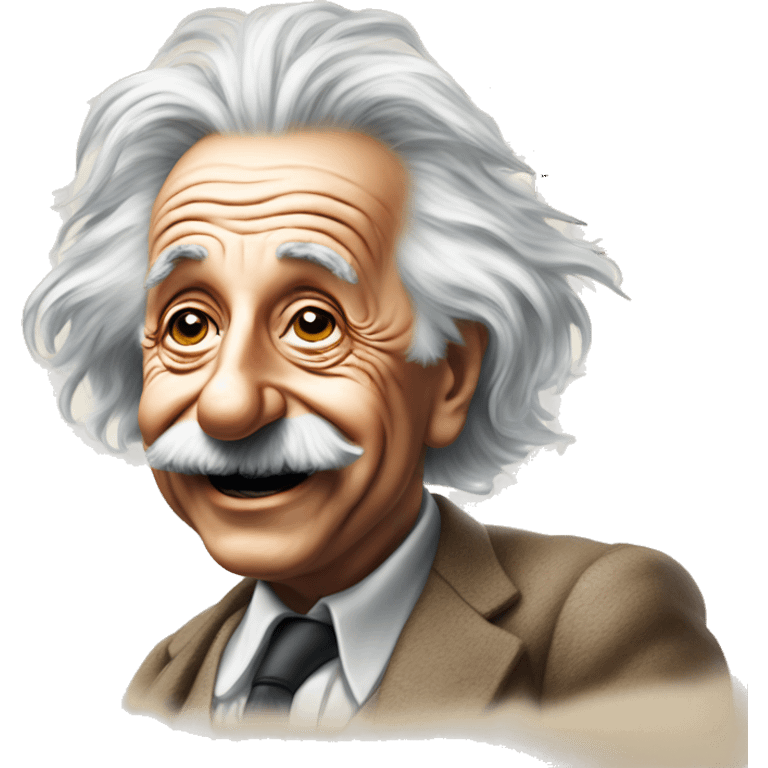 happy albert einstein draws graph on the drawing board emoji