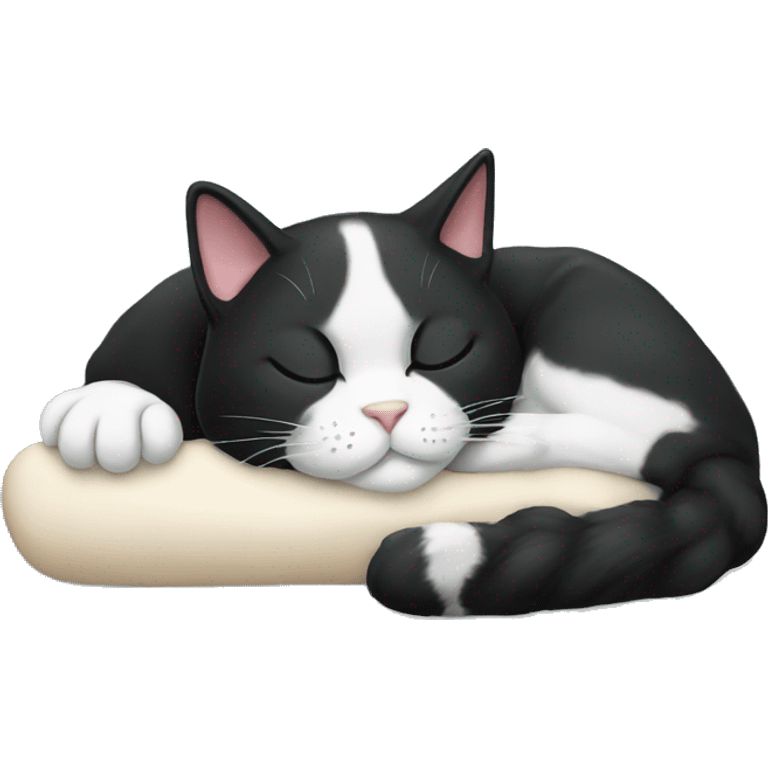 Tuxedo cat sleeping  emoji