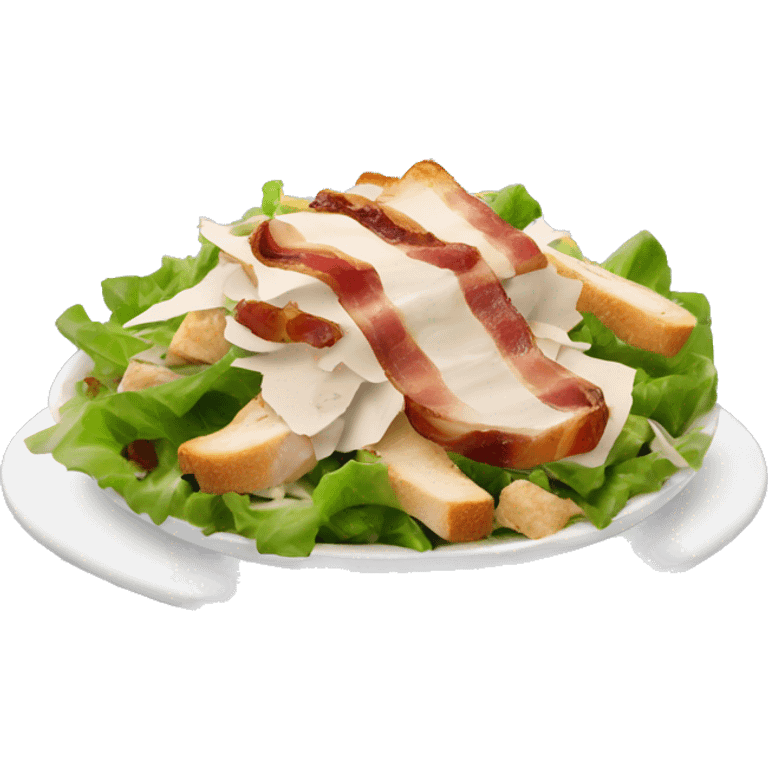 Cesar salad with bacon, croutons, chicken and Cesar dressing  emoji