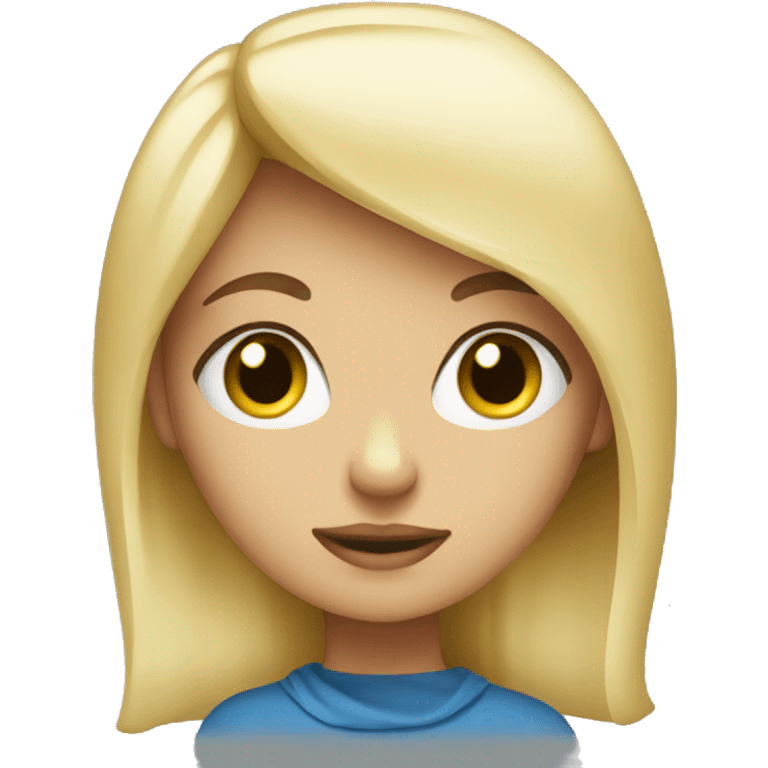 blonde girl with eyes blu emoji