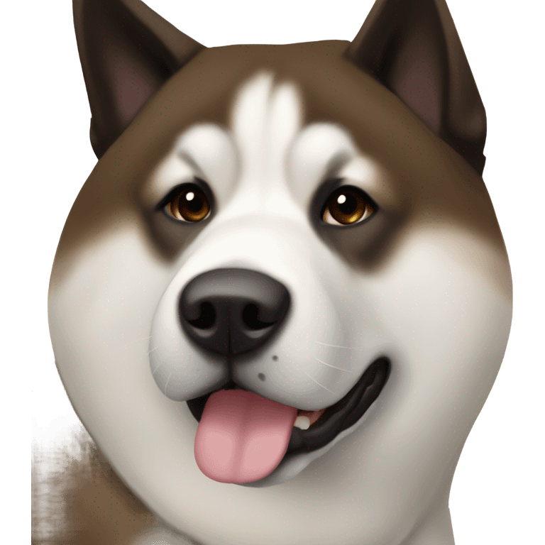 Akita American brown and dark brown with white The snout is dark emoji