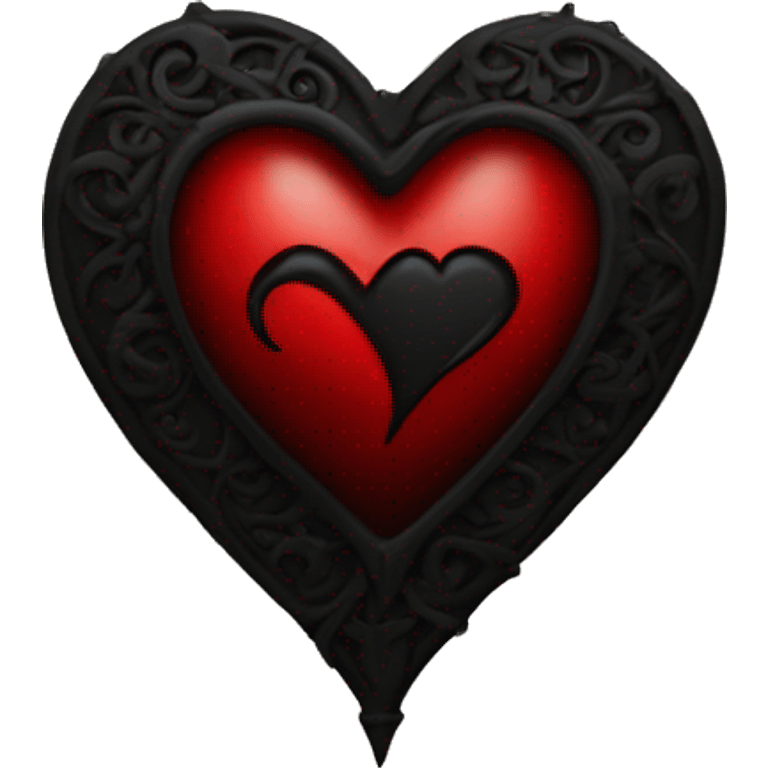 Red and black gothic heart emoji