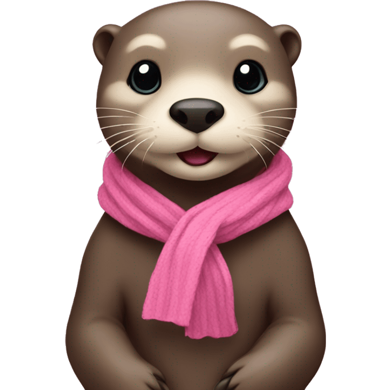 Otter with long pink scarf emoji