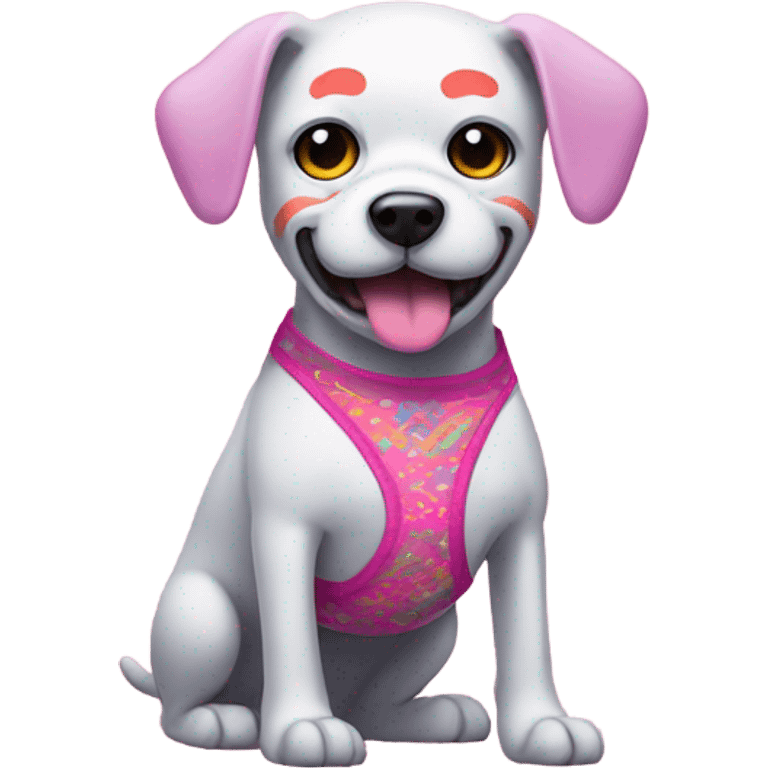 Pink skeleton dog with underwear  emoji