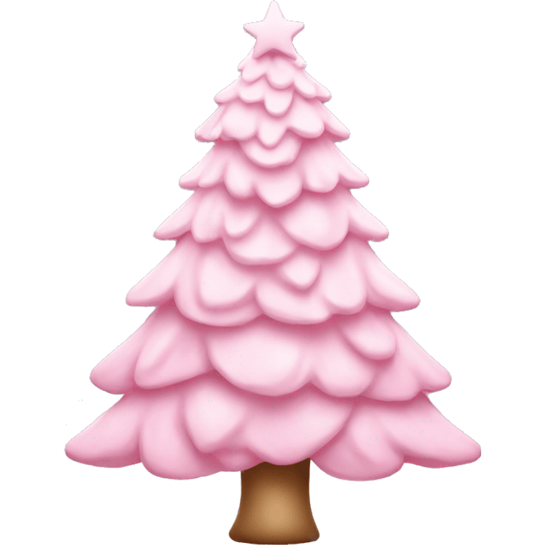 Pastel pink Christmas tree emoji