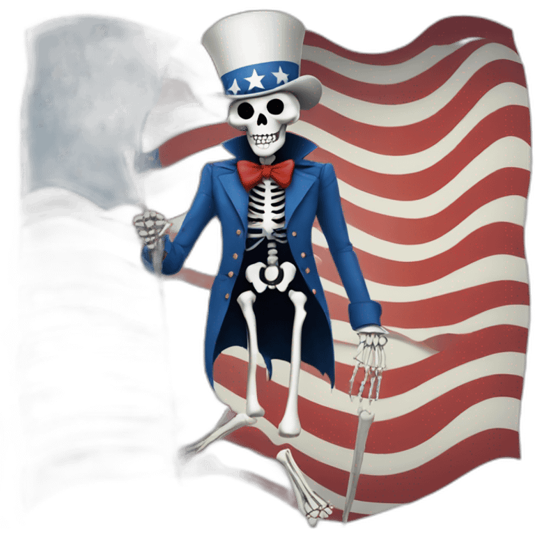 uncle sam as a skeleton with skeleton eagle emoji