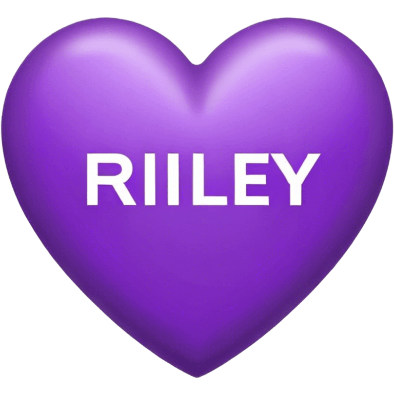 Purple Heart with the letters Riley in the middle  emoji