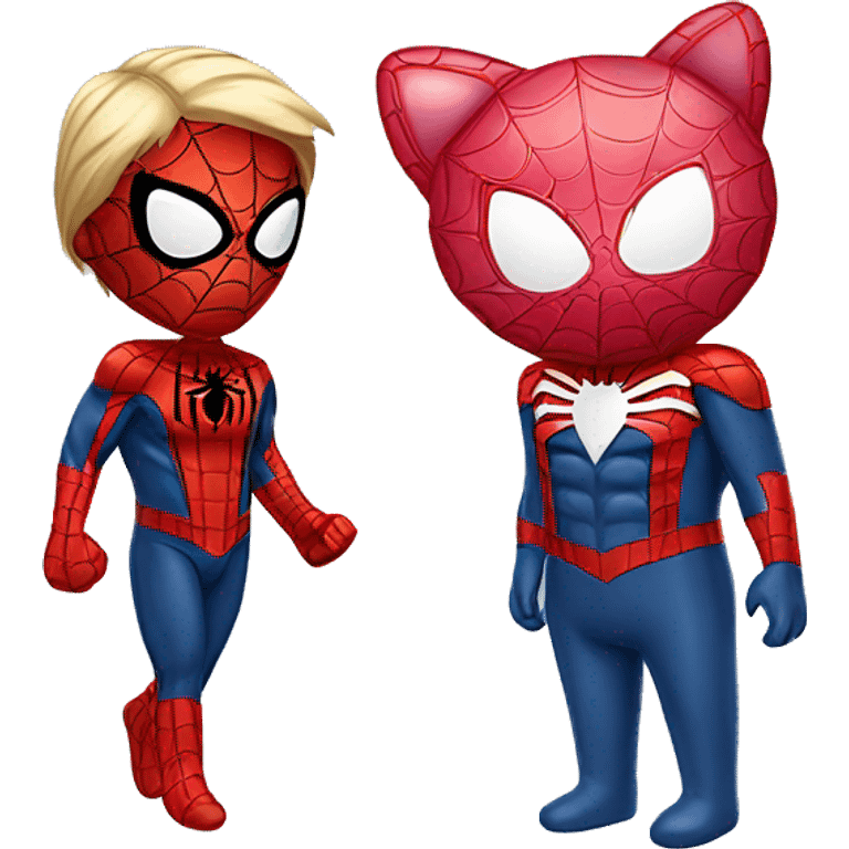 Spiderman and hello kitty emoji