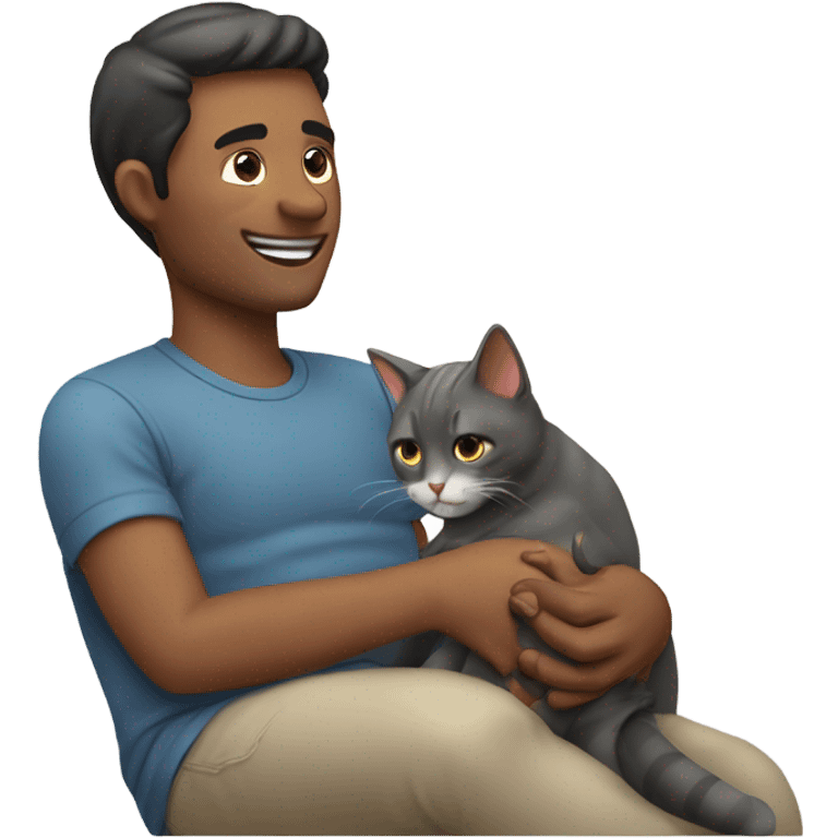 Man petting a cat  emoji