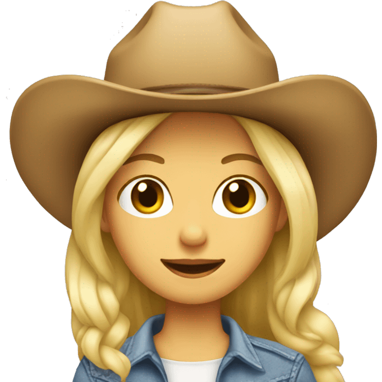 blonde girl with cowgirl hat on emoji