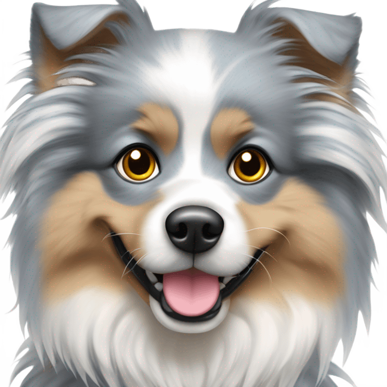 Blue Merle spitz nain with a Vairon eyes emoji