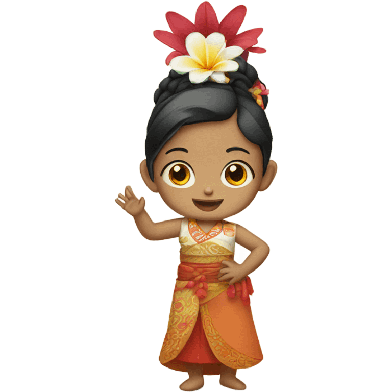 girl dressed in traditional Balinese clothing and prying  emoji