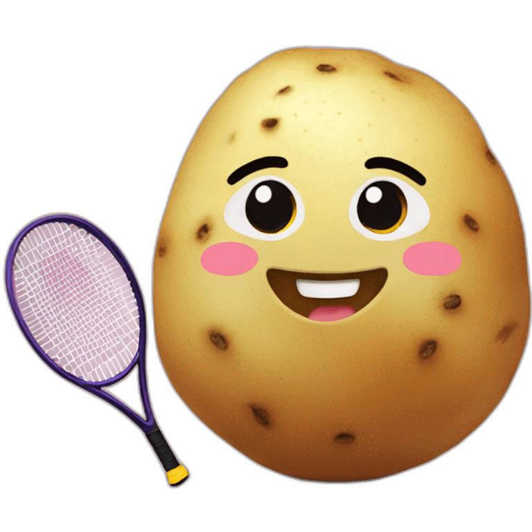 Kawaii potato in tennis uniform emoji